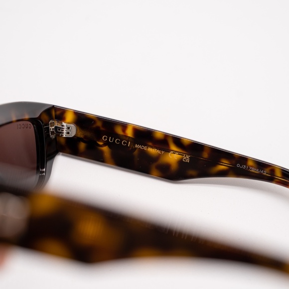 Gucci GG1839S Rectangular Frame Tortoise Acetate Sunglasses - Picture 8 of 9